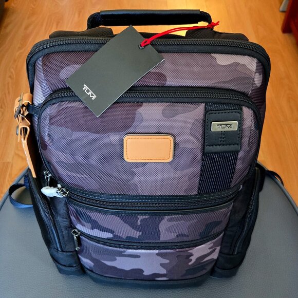 TUMI Parrish Laptop Backpack Ballistic Nylon Leather Khaki Camo (Unisex) - Picture 1 of 16